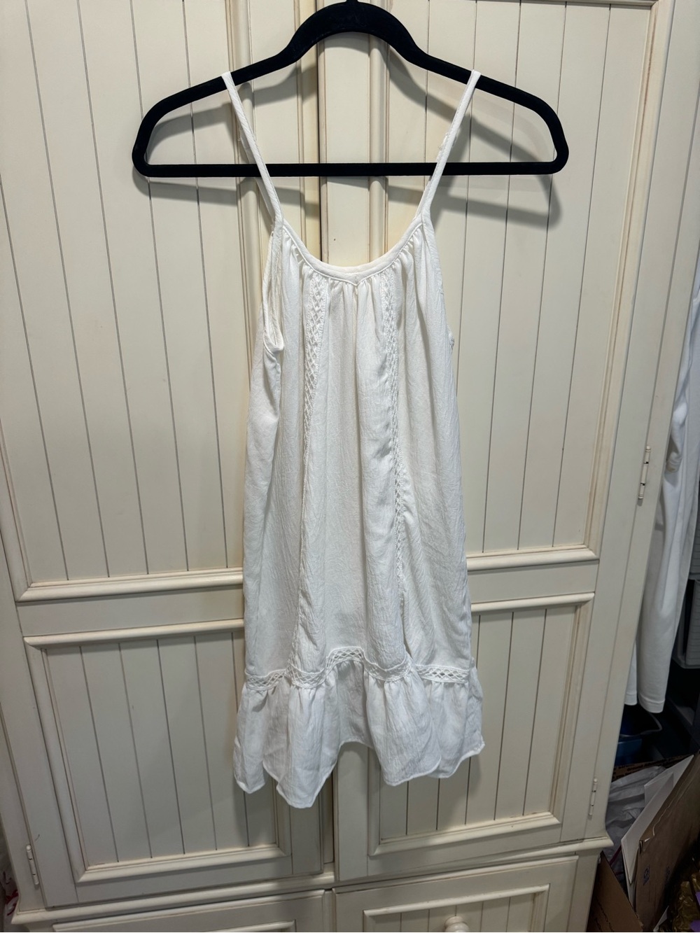 White Spaghetti Strap Sundress, Size Small